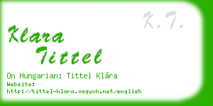 klara tittel business card